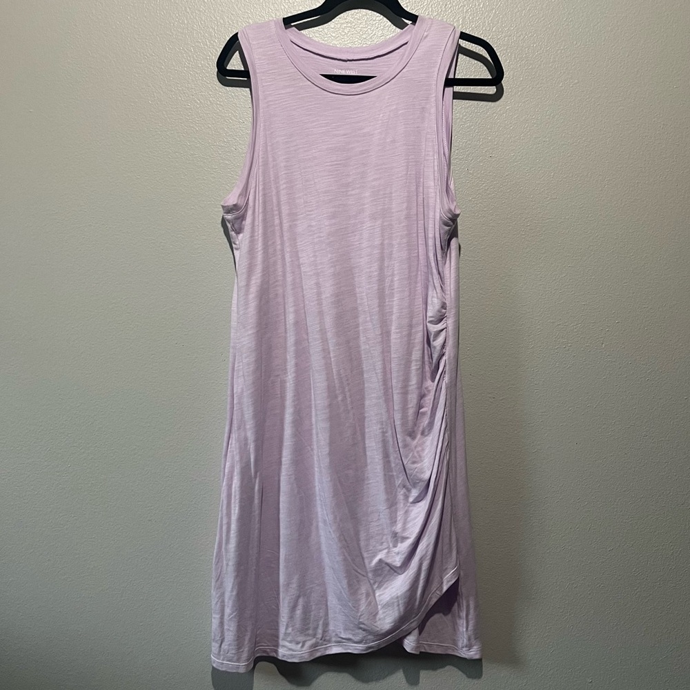 NINE WEST- Short Sleeve Lilac Mini Dress with Cinched Side Size XXL